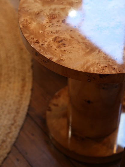 Quinn Side Table - Burl Wood