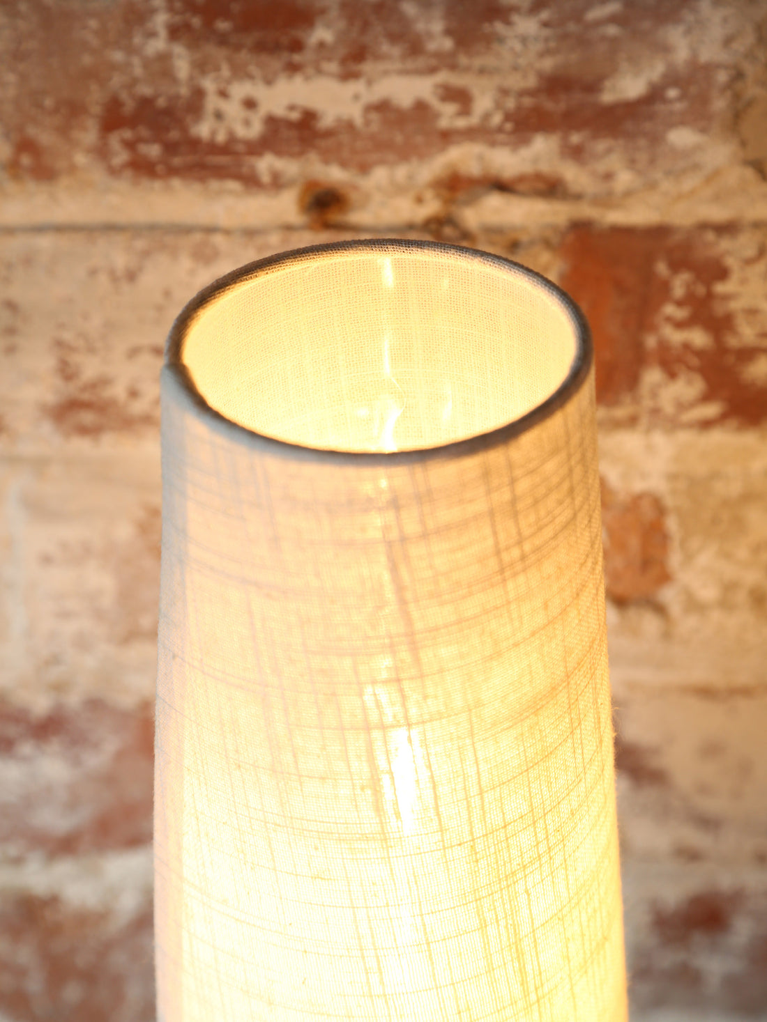 Howie Table lamp - Wooden Print - Dark Brown, Cream