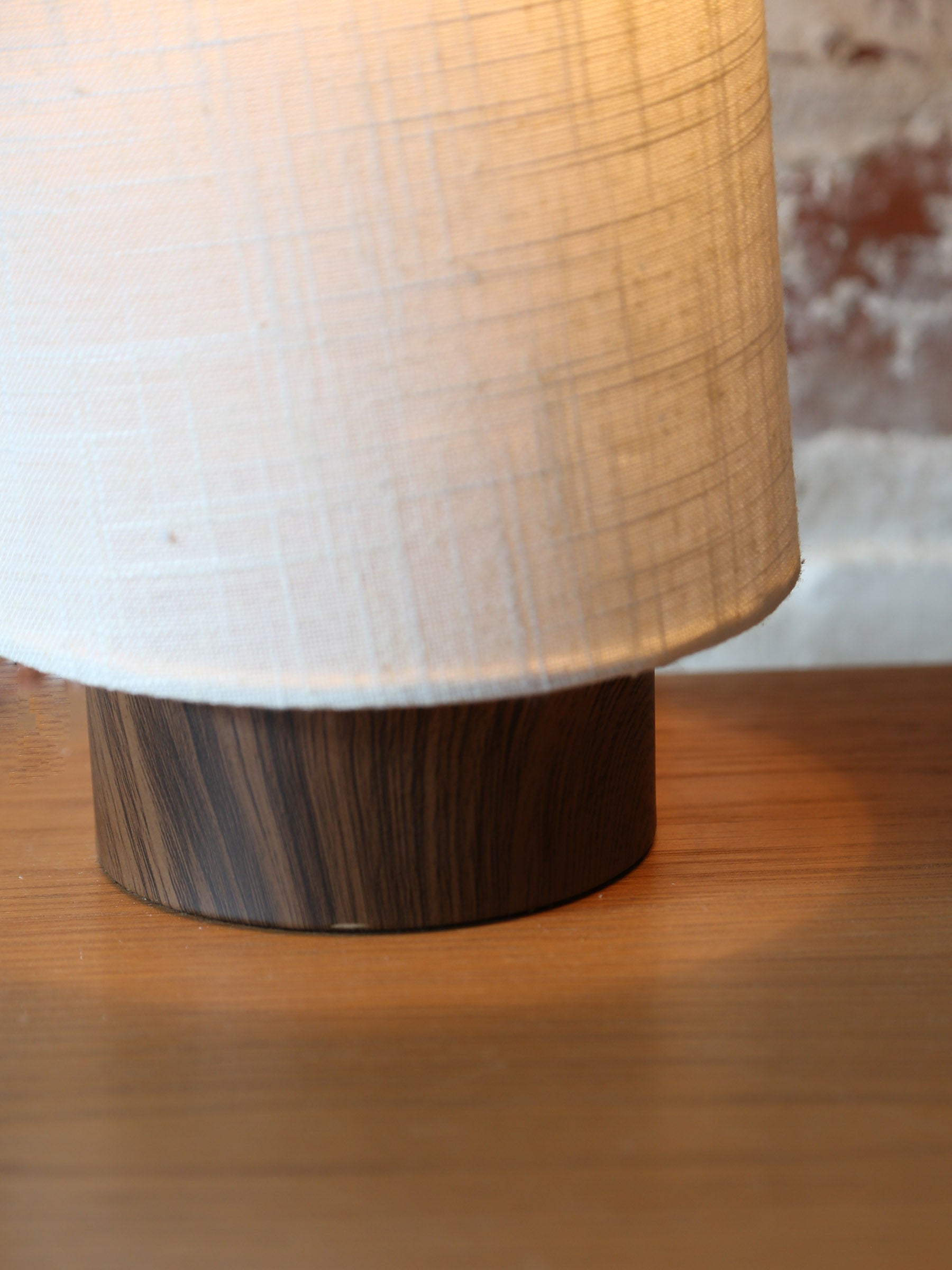 Howie Table lamp - Wooden Print - Dark Brown, Cream