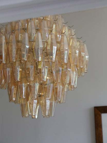 Cascading Glass Chandelier - Golden Amber
