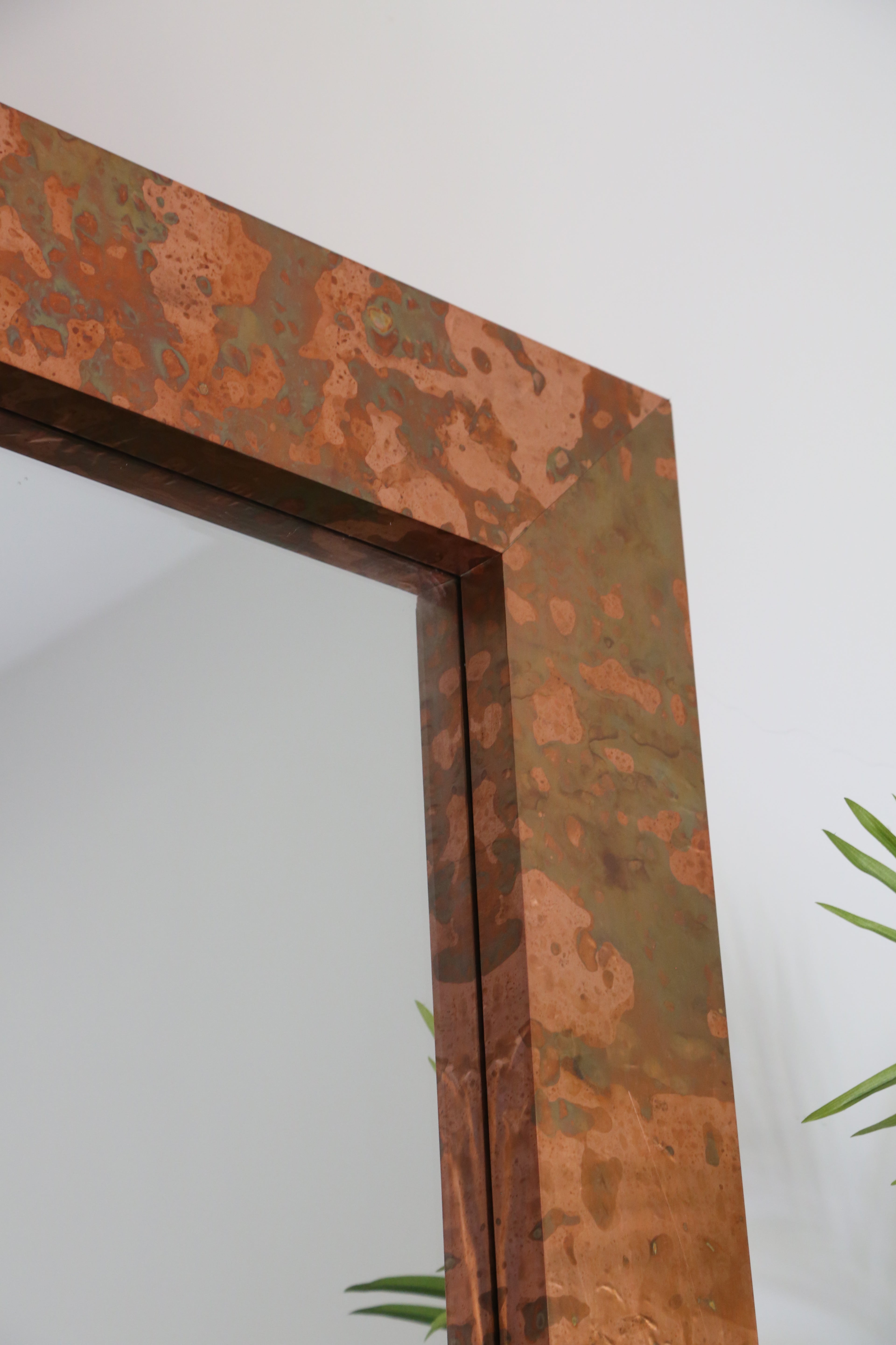 Hammered Copper Frame Mirror - 209x87cm