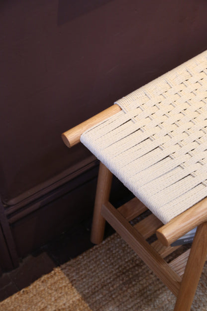 Kintaro Solid Oak, Woven Bench - 2 Colours &amp; 2 Sizes Available