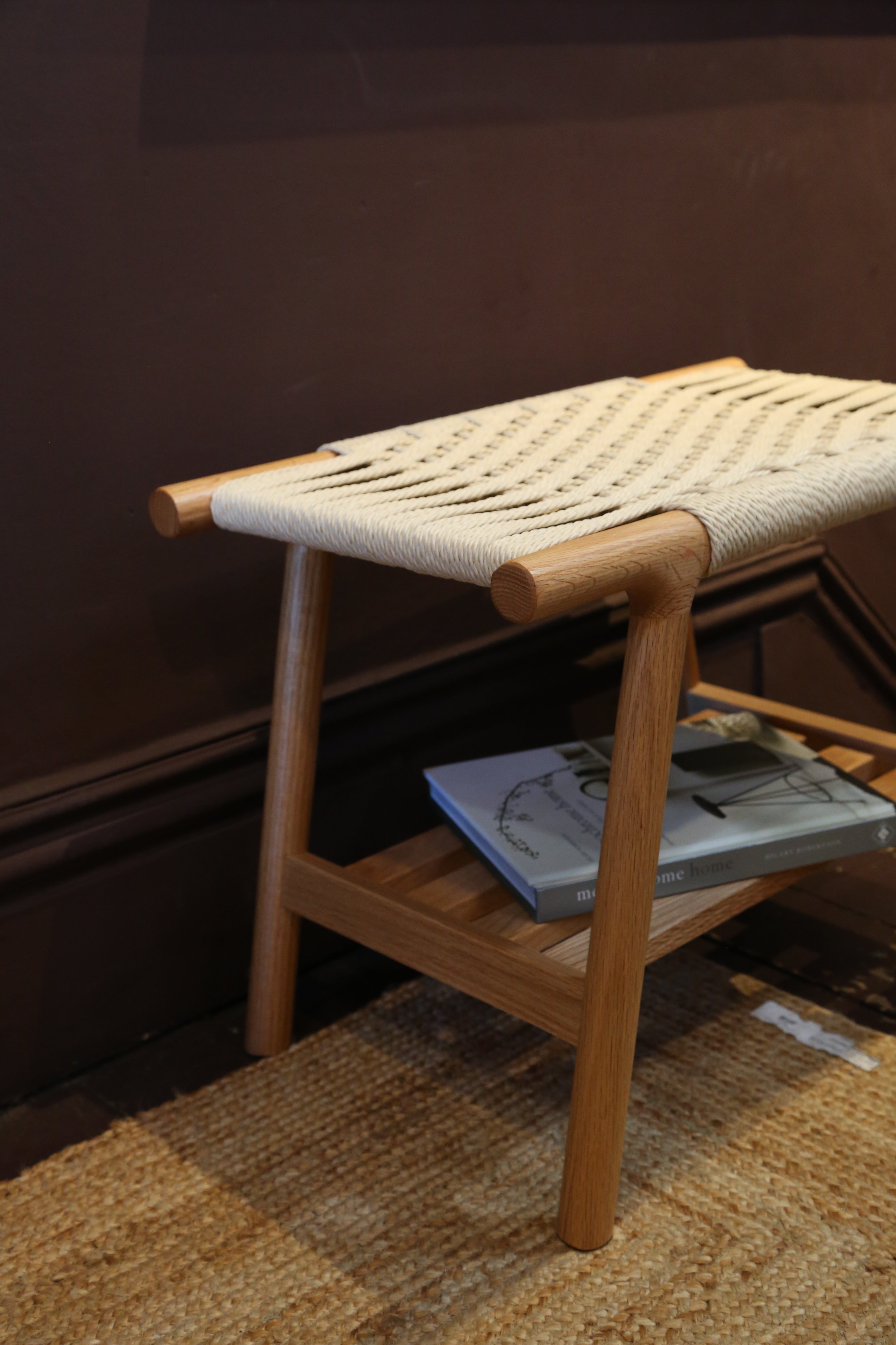 Kintaro Solid Oak, Woven Bench - 2 Colours &amp; 2 Sizes Available