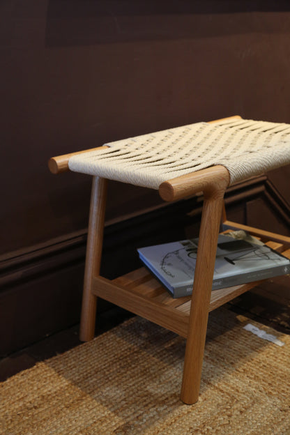 Kintaro Solid Oak, Woven Bench - 2 Colours &amp; 2 Sizes Available