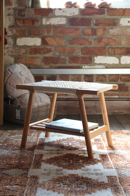 Kintaro Solid Oak, Woven Bench - 2 Colours &amp; 2 Sizes Available