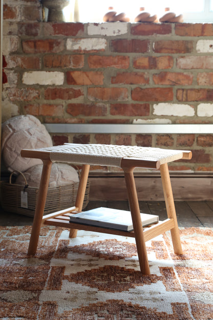 Kintaro Solid Oak, Woven Bench - 2 Colours &amp; 2 Sizes Available