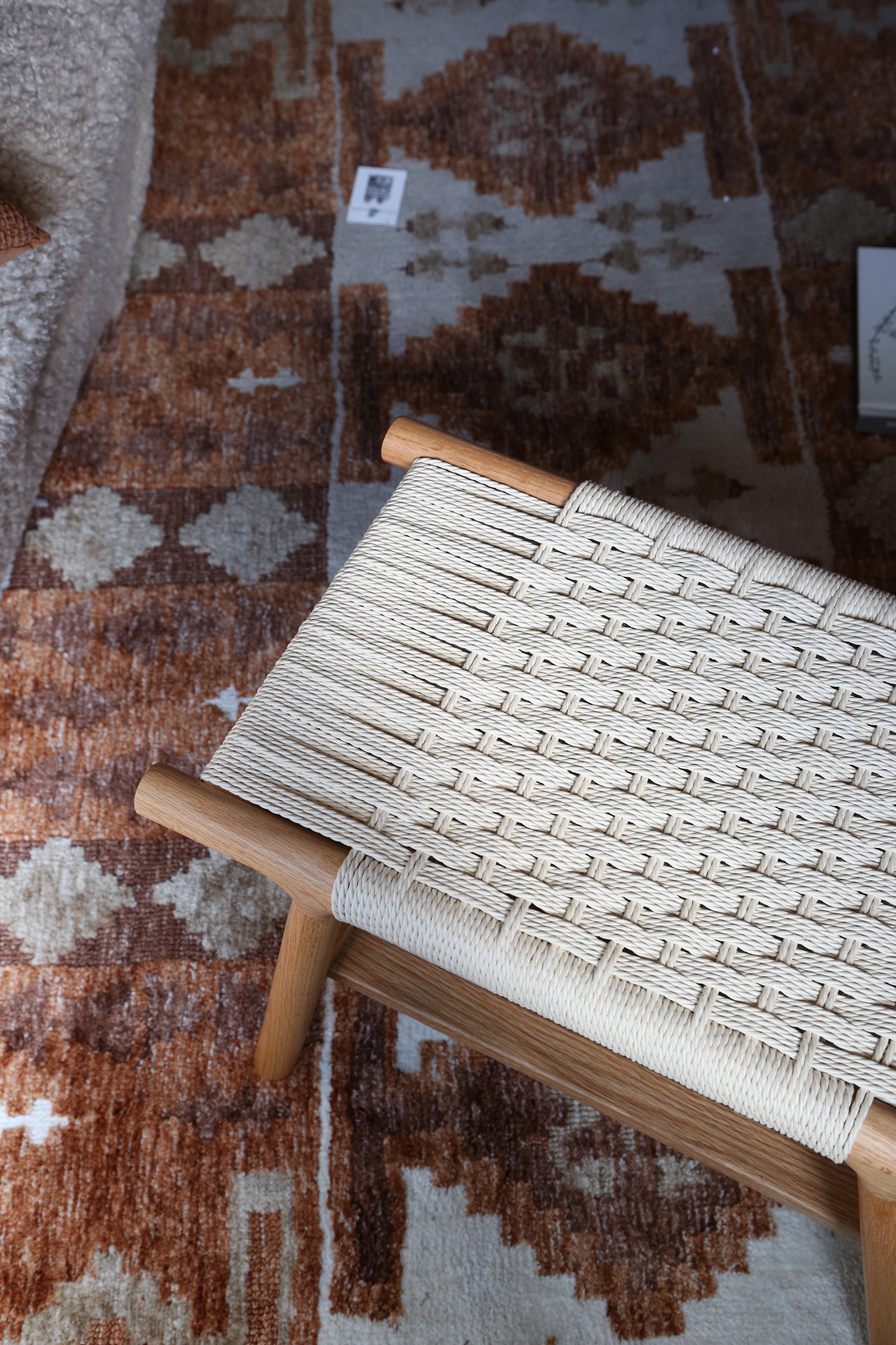Kintaro Solid Oak, Woven Bench - 2 Colours &amp; 2 Sizes Available