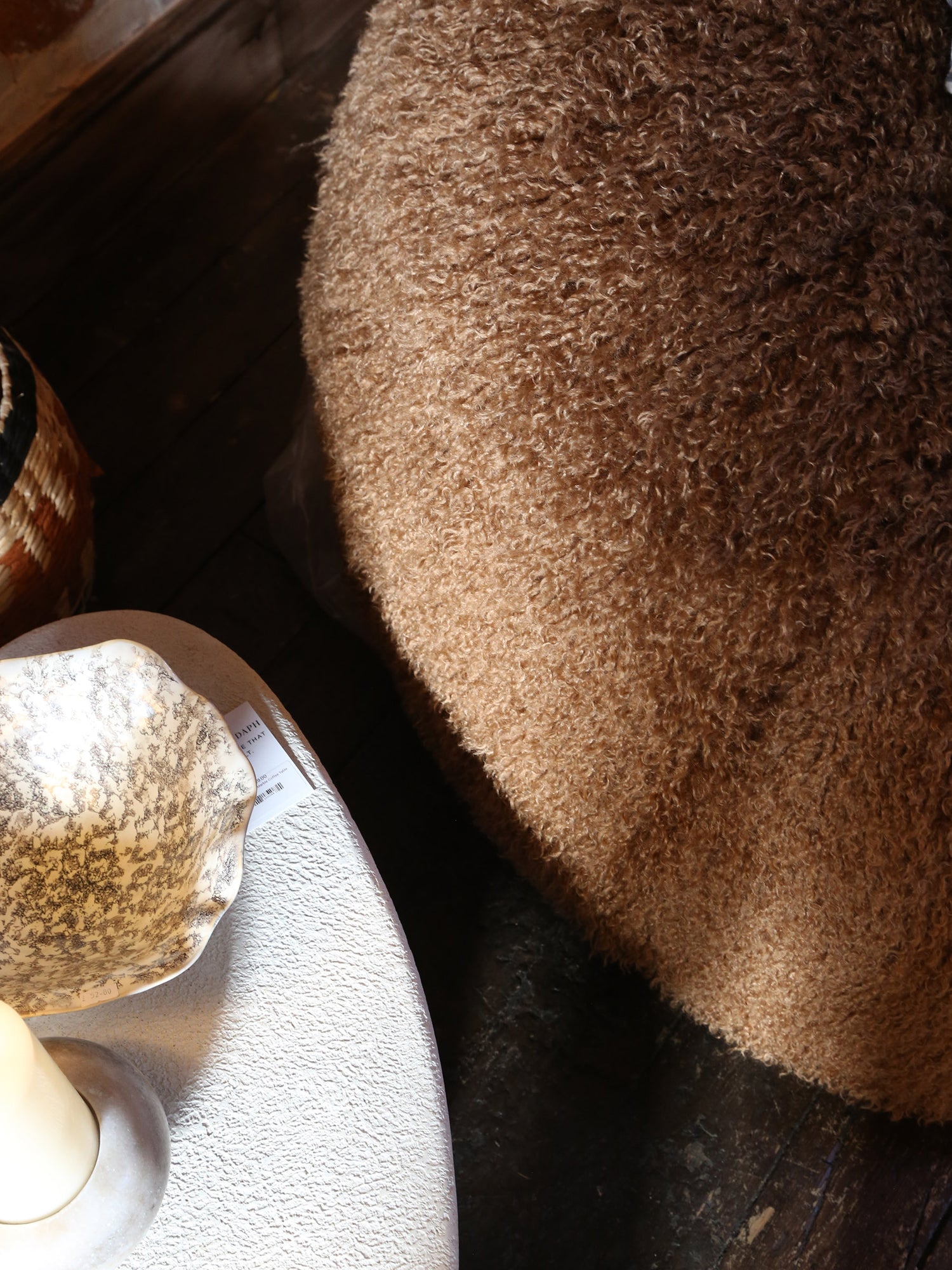 Aburn Faux Fur Beanbag - Caramel - 130x130CM