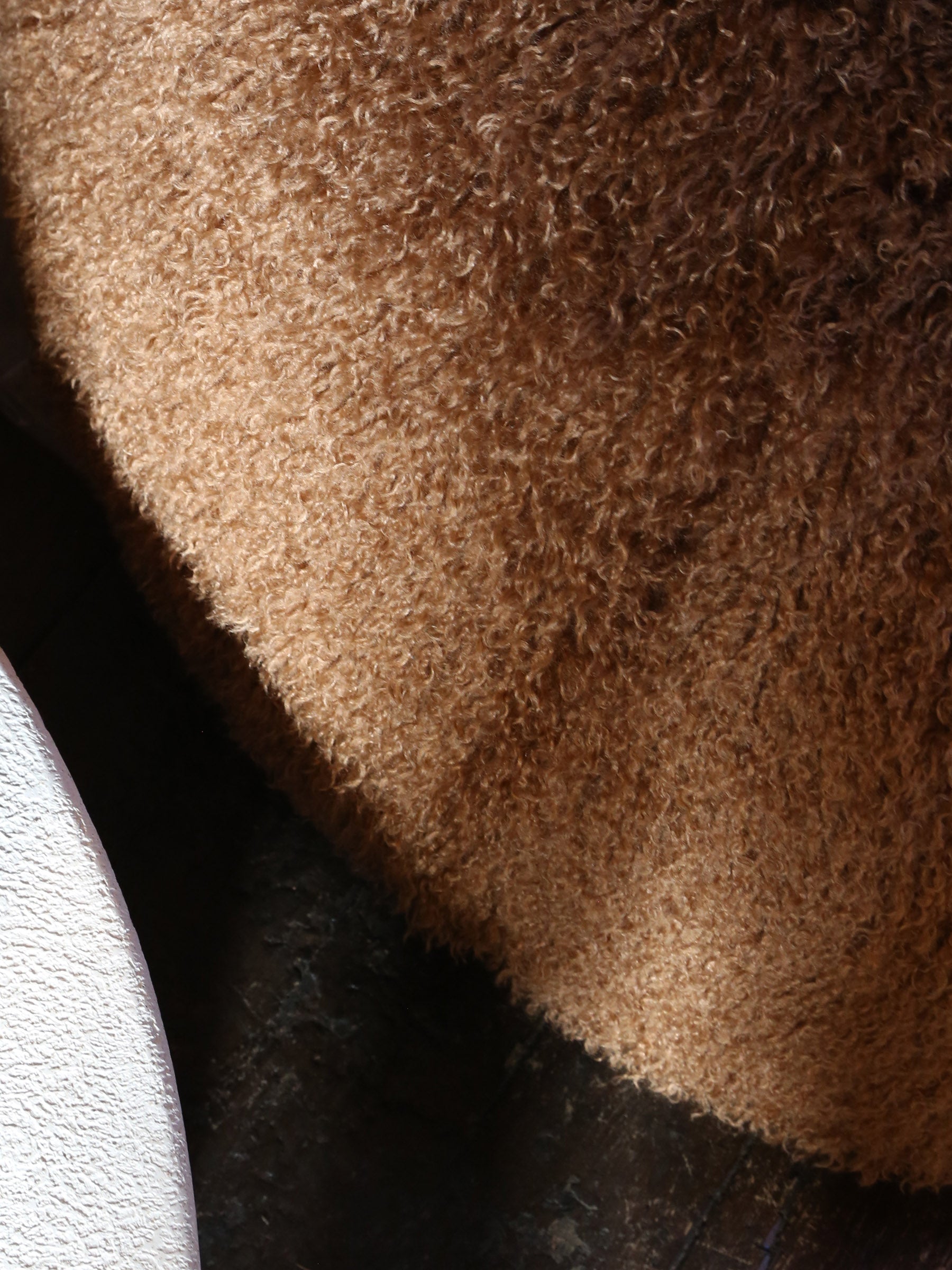 Aburn Faux Fur Beanbag - Caramel - 130x130CM