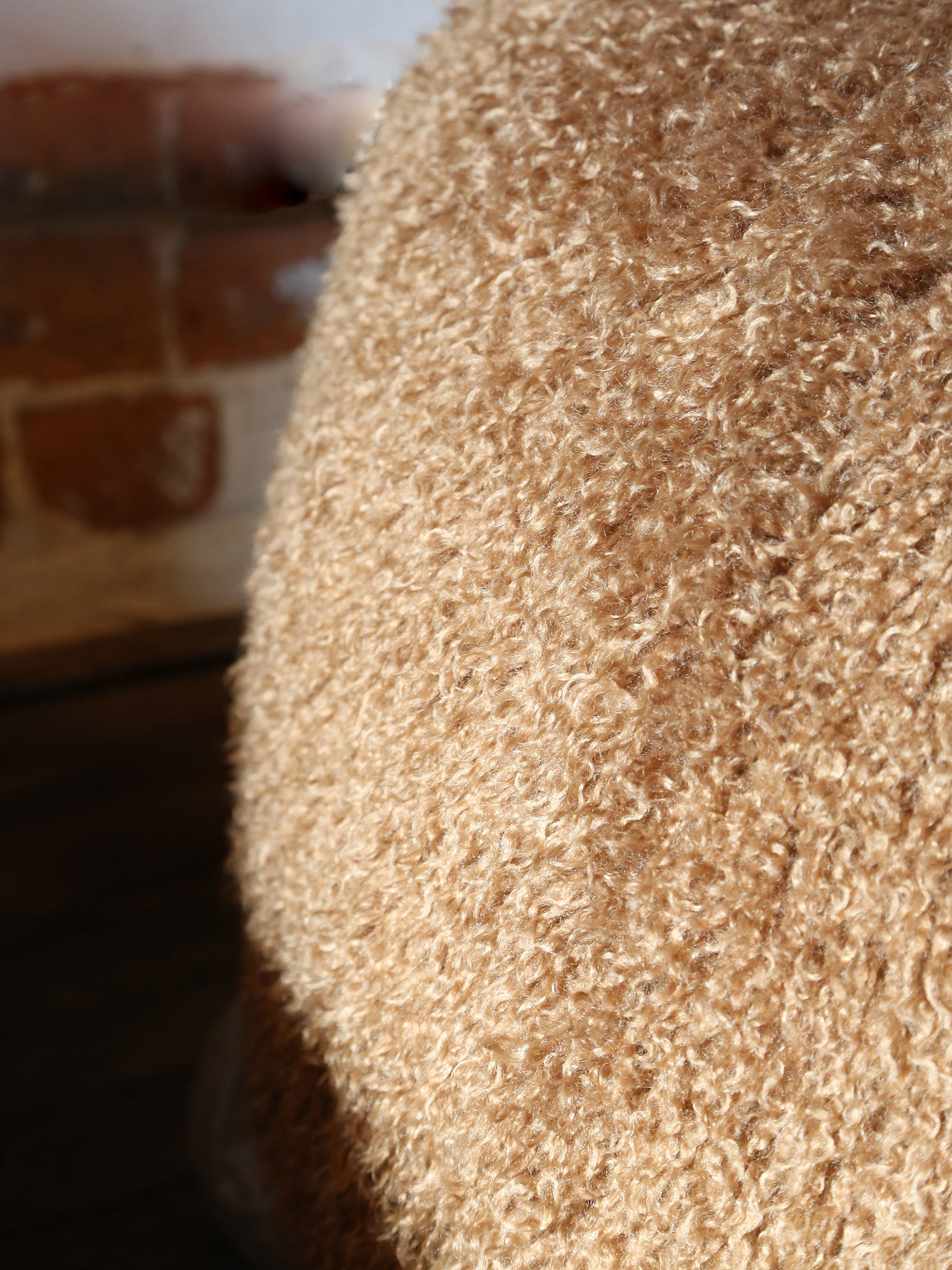 Aburn Faux Fur Beanbag - Caramel - 130x130CM