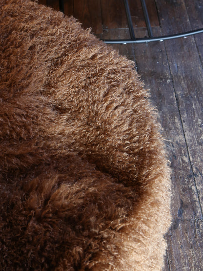 Aburn Faux Fur Beanbag - Caramel - 130x130CM