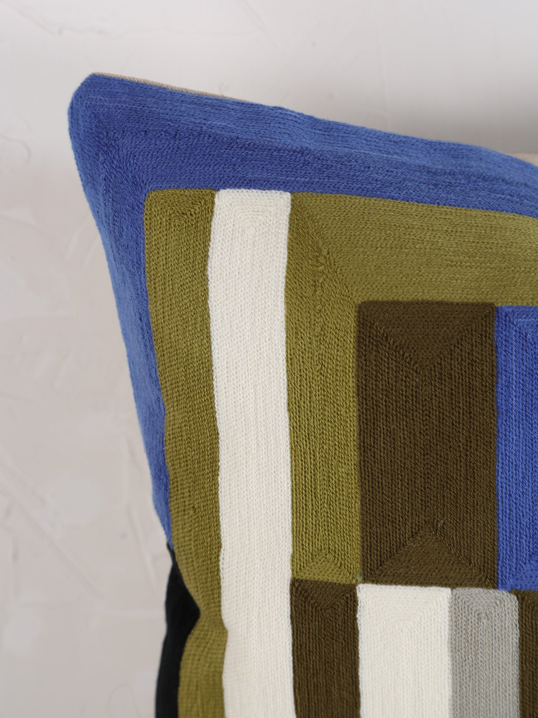 Jason Geometric Embroidered Cushion - Cedre Green - 45x45cm