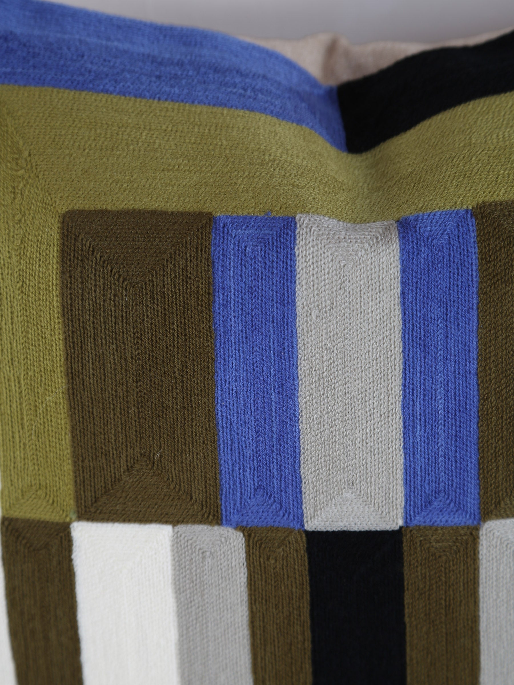 Jason Geometric Embroidered Cushion - Cedre Green - 45x45cm