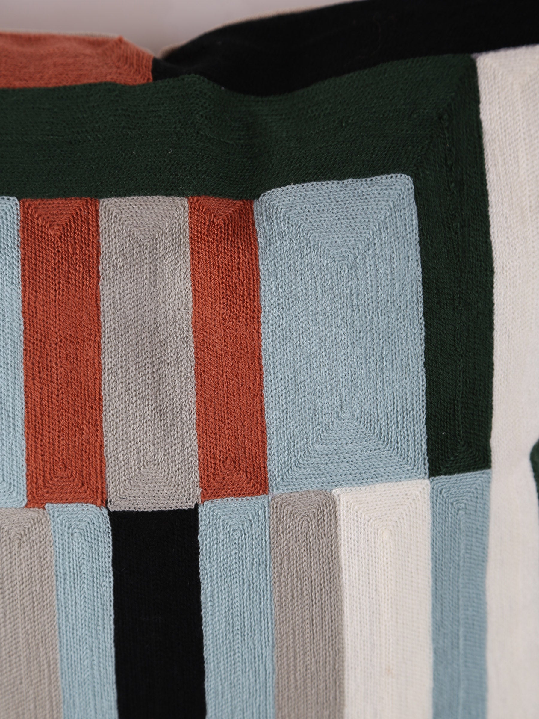 Jason Geometric Embroidered Cushion - Ciel  Rust - 45x45cm