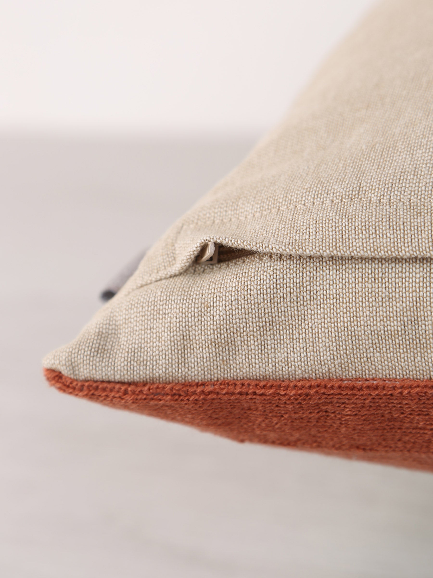 Jason Geometric Embroidered Cushion - Ciel  Rust - 45x45cm