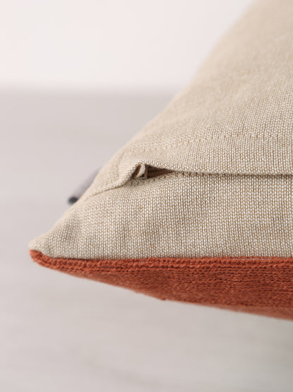 Jason Geometric Embroidered Cushion - Ciel  Rust - 45x45cm