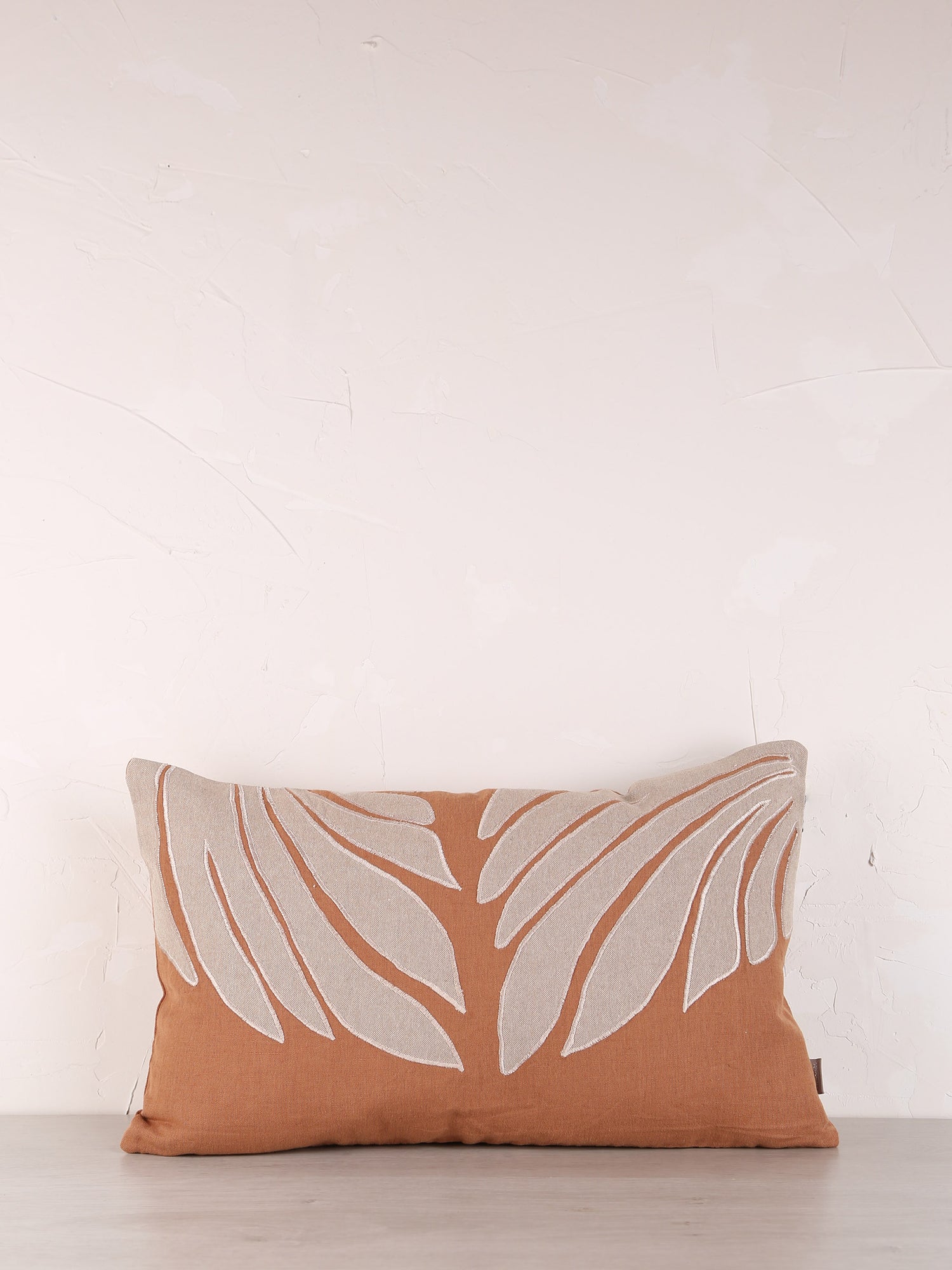 Nilos Embroidered Cushion - Moka Rust - 30x50cm