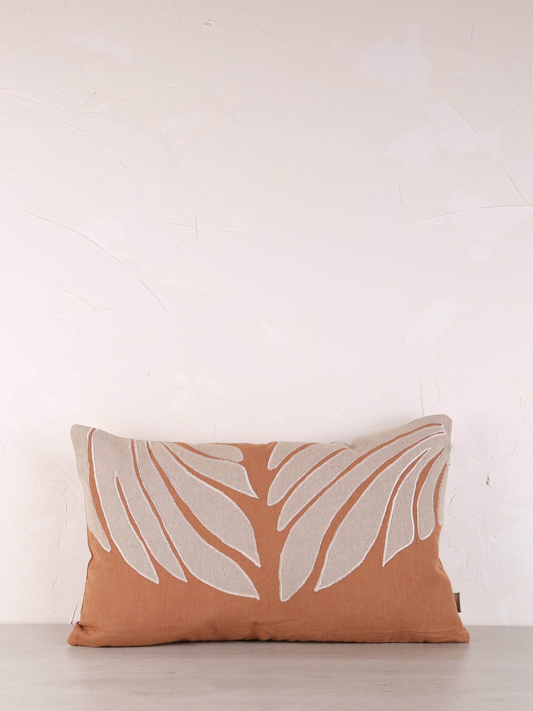 Nilos Embroidered Cushion - Moka Rust - 30x50cm