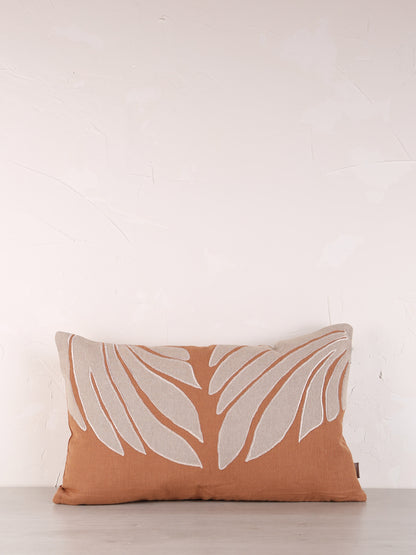 Nilos Embroidered Cushion - Moka Rust - 30x50cm