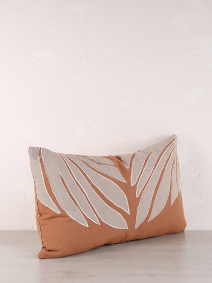 Nilos Embroidered Cushion - Moka Rust - 30x50cm