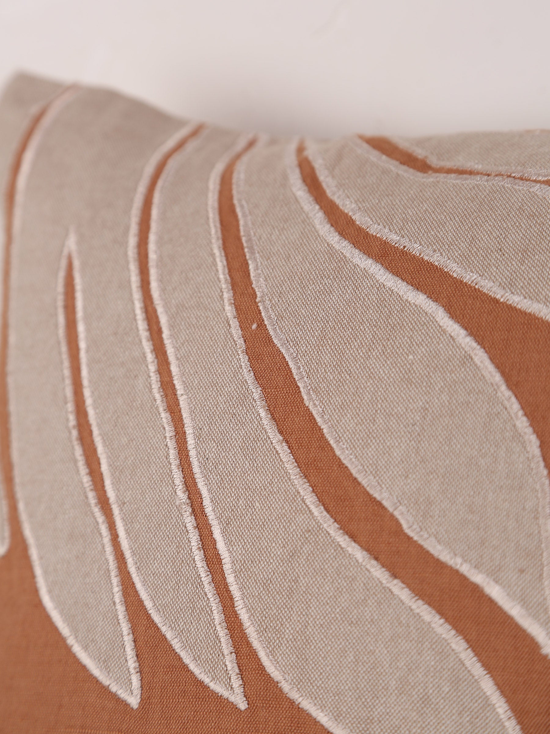 Nilos Embroidered Cushion - Moka Rust - 30x50cm