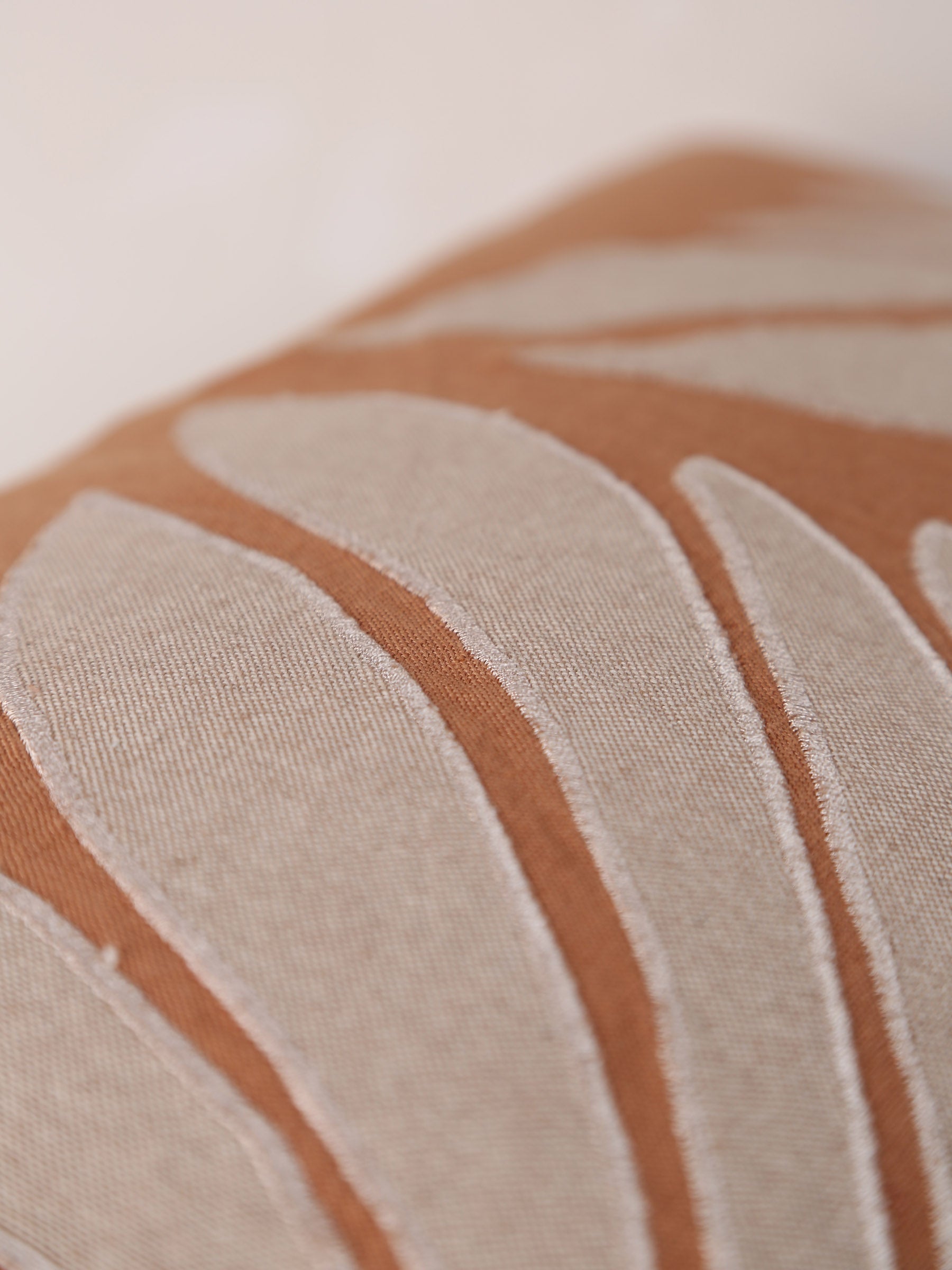 Nilos Embroidered Cushion - Moka Rust - 30x50cm