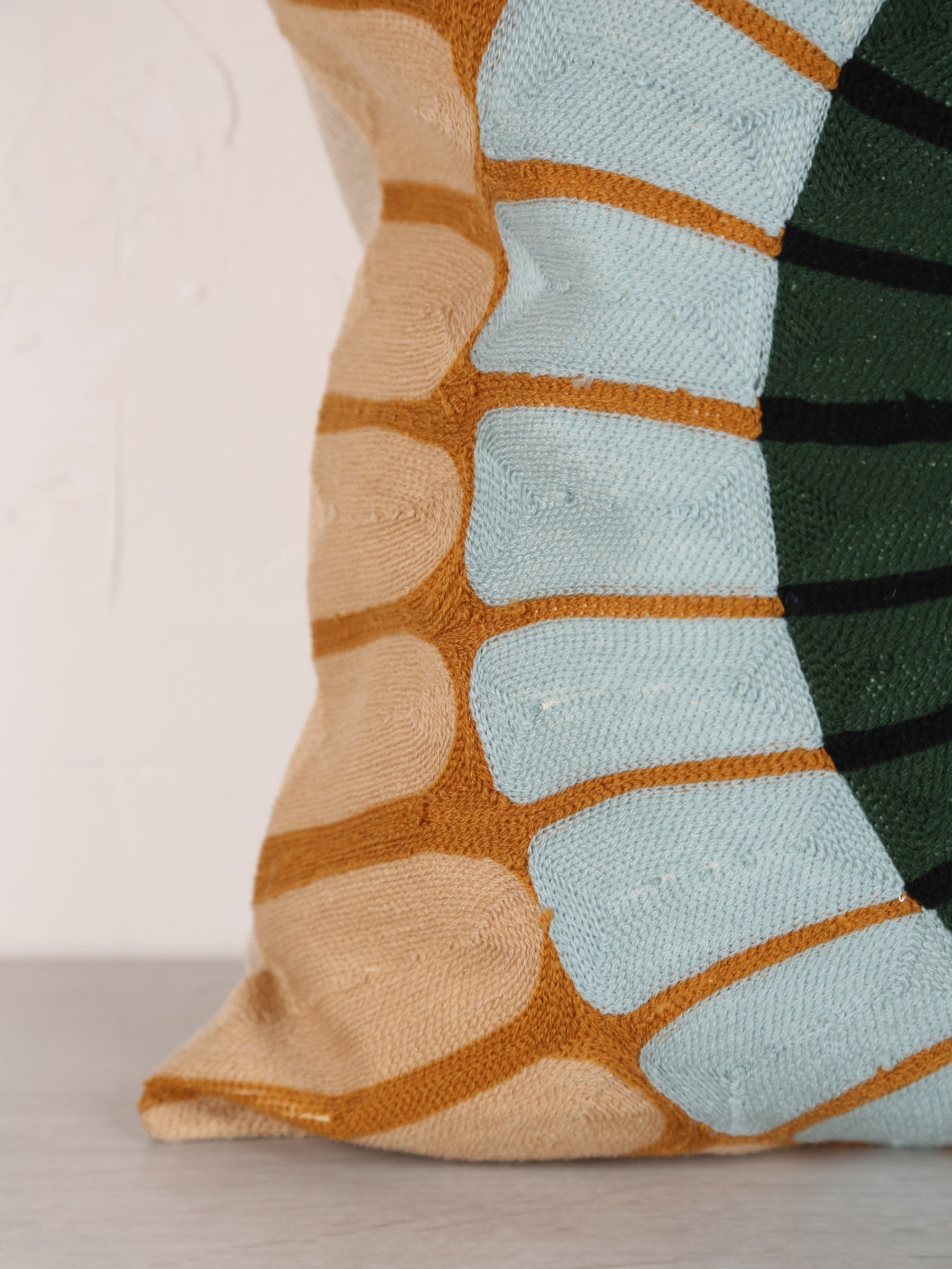 Zeno Organic Embroidered Cushion - Warm Tones - 40x65cm