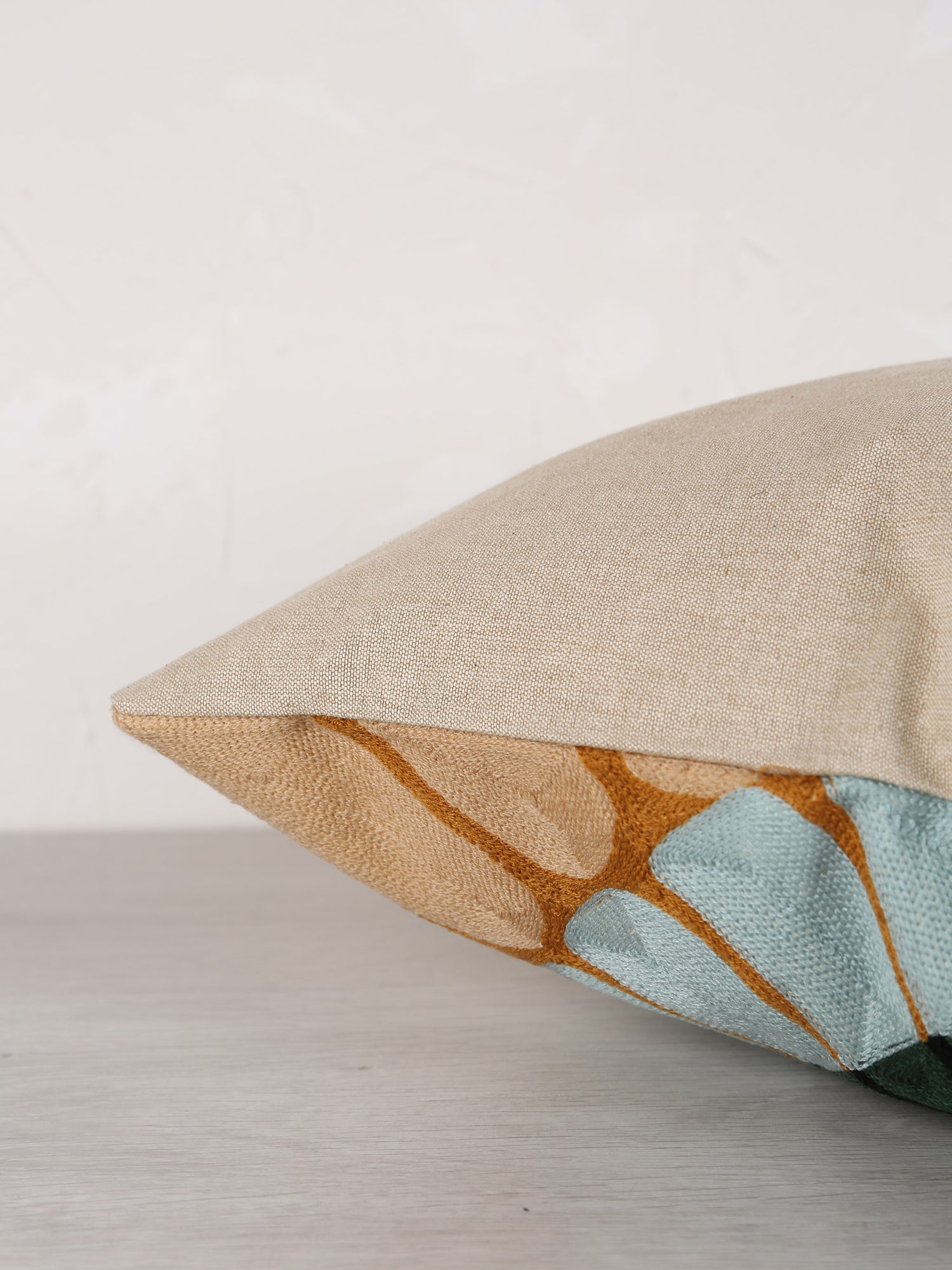 Zeno Organic Embroidered Cushion - Warm Tones - 40x65cm