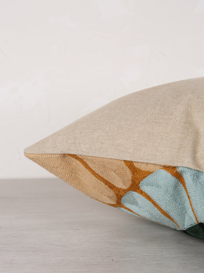 Zeno Organic Embroidered Cushion - Warm Tones - 40x65cm