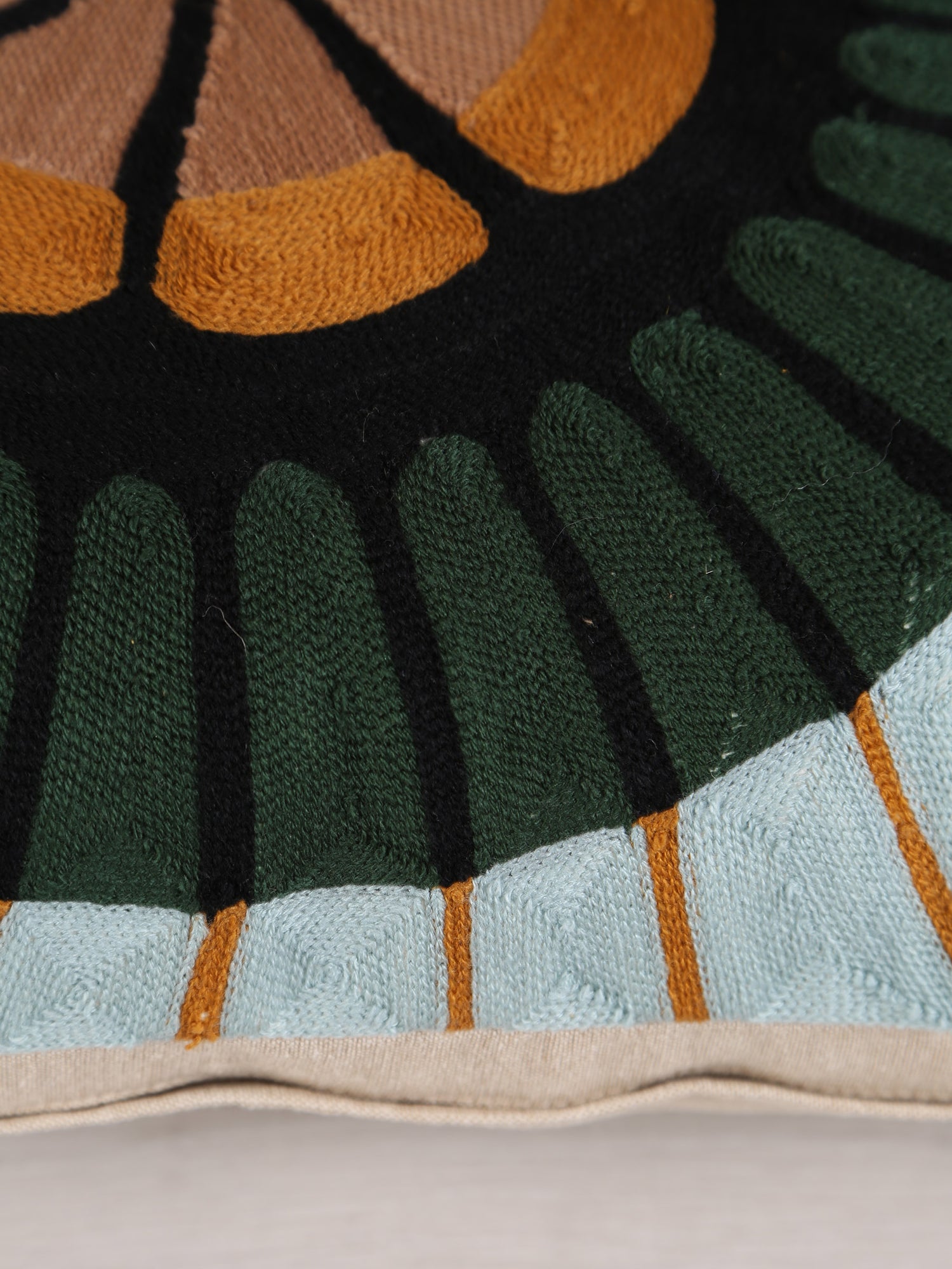 Zeno Organic Embroidered Cushion - Warm Tones - 40x65cm