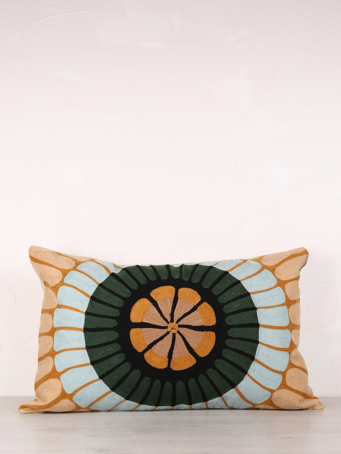 Zeno Organic Embroidered Cushion - Warm Tones - 40x65cm