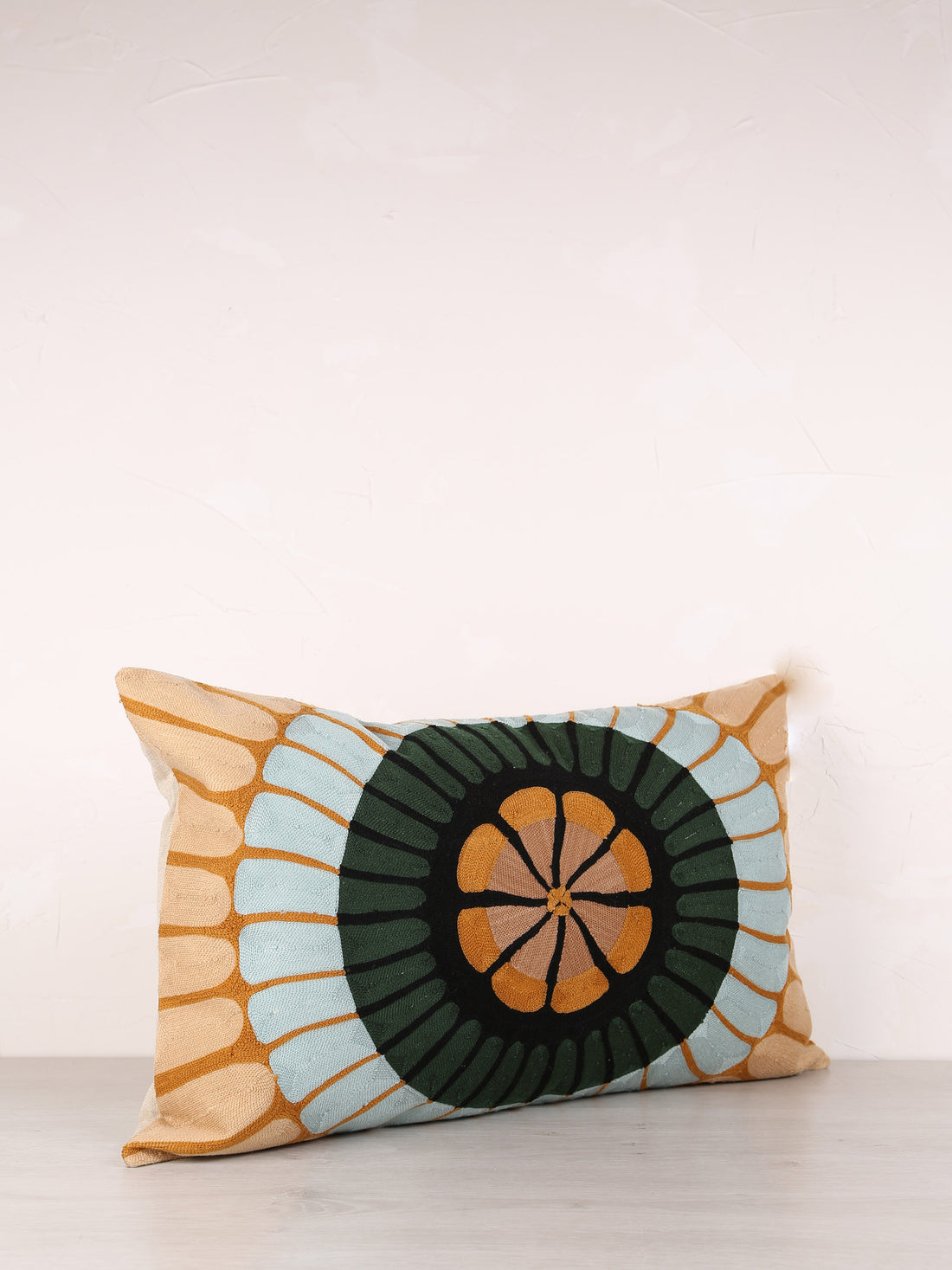 Zeno Organic Embroidered Cushion - Warm Tones - 40x65cm