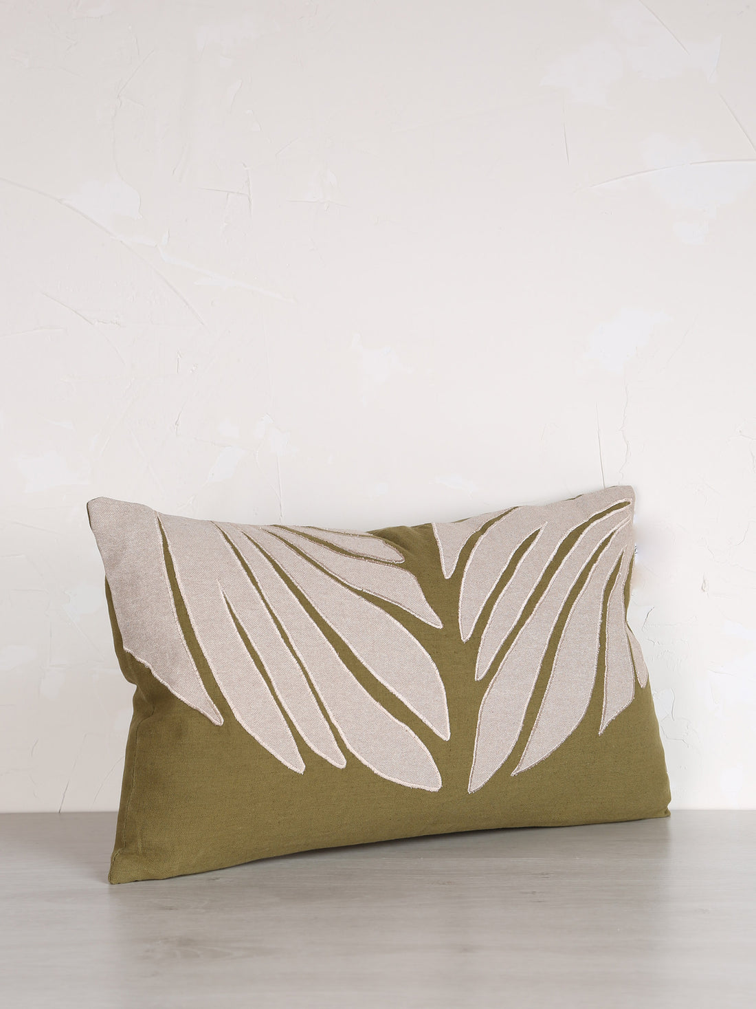 Nilos Embroidered Cushion - Cedre Green - 30x50cm