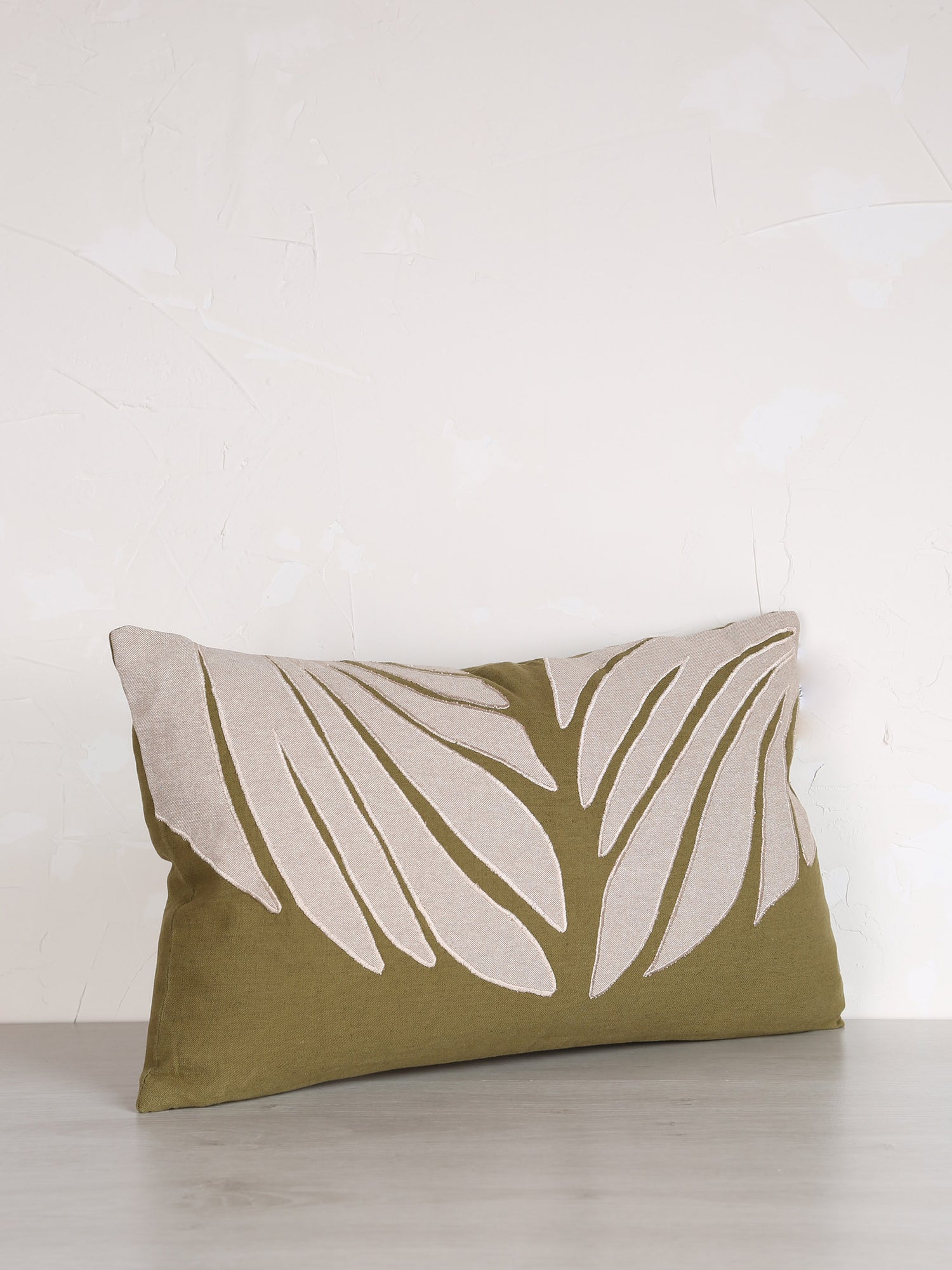 Nilos Embroidered Cushion - Cedre Green - 30x50cm