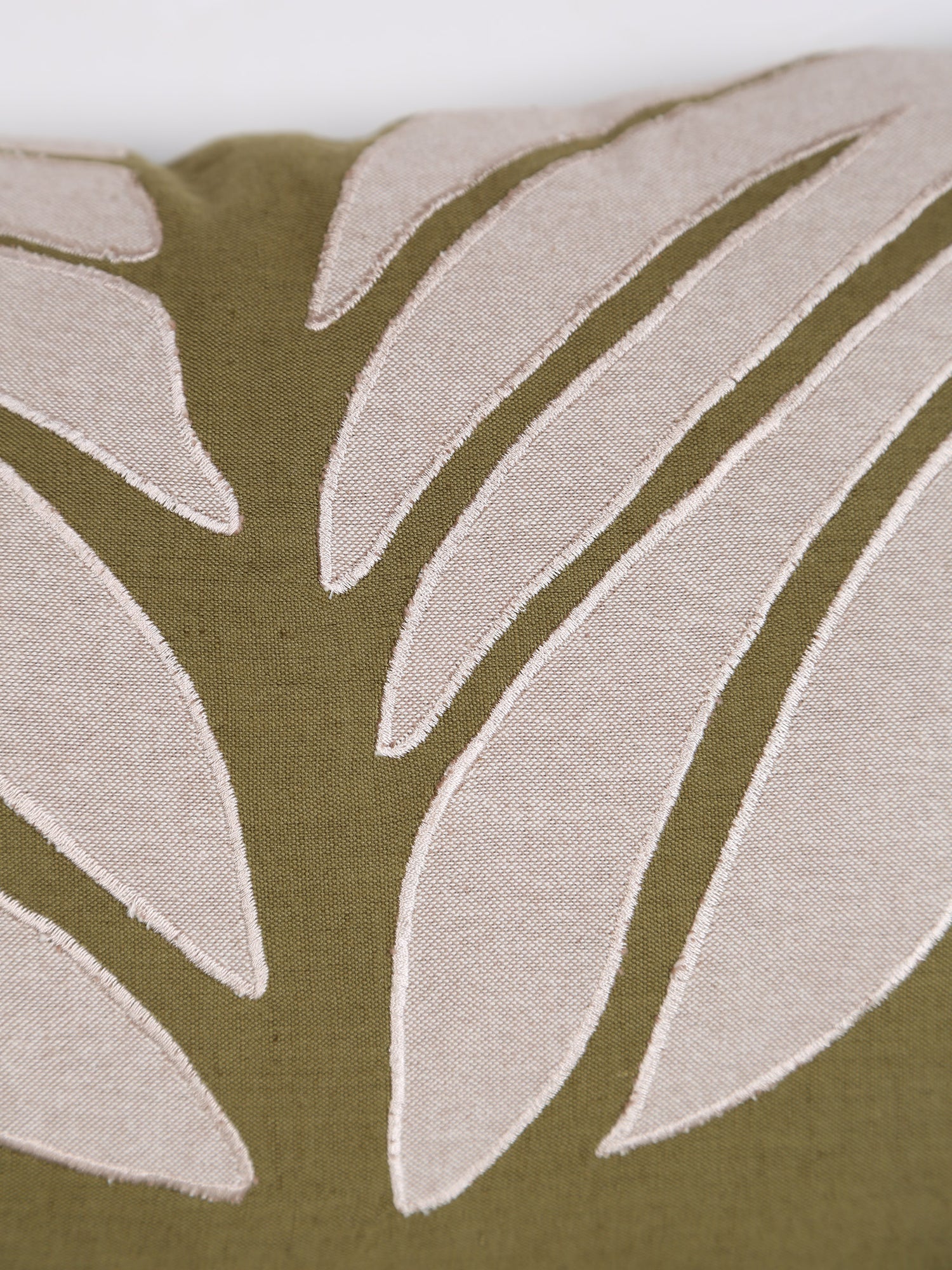 Nilos Embroidered Cushion - Cedre Green - 30x50cm