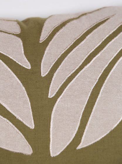 Nilos Embroidered Cushion - Cedre Green - 30x50cm