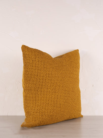 Maia Recycled Cotton Cushion - Safran - 45x45cm