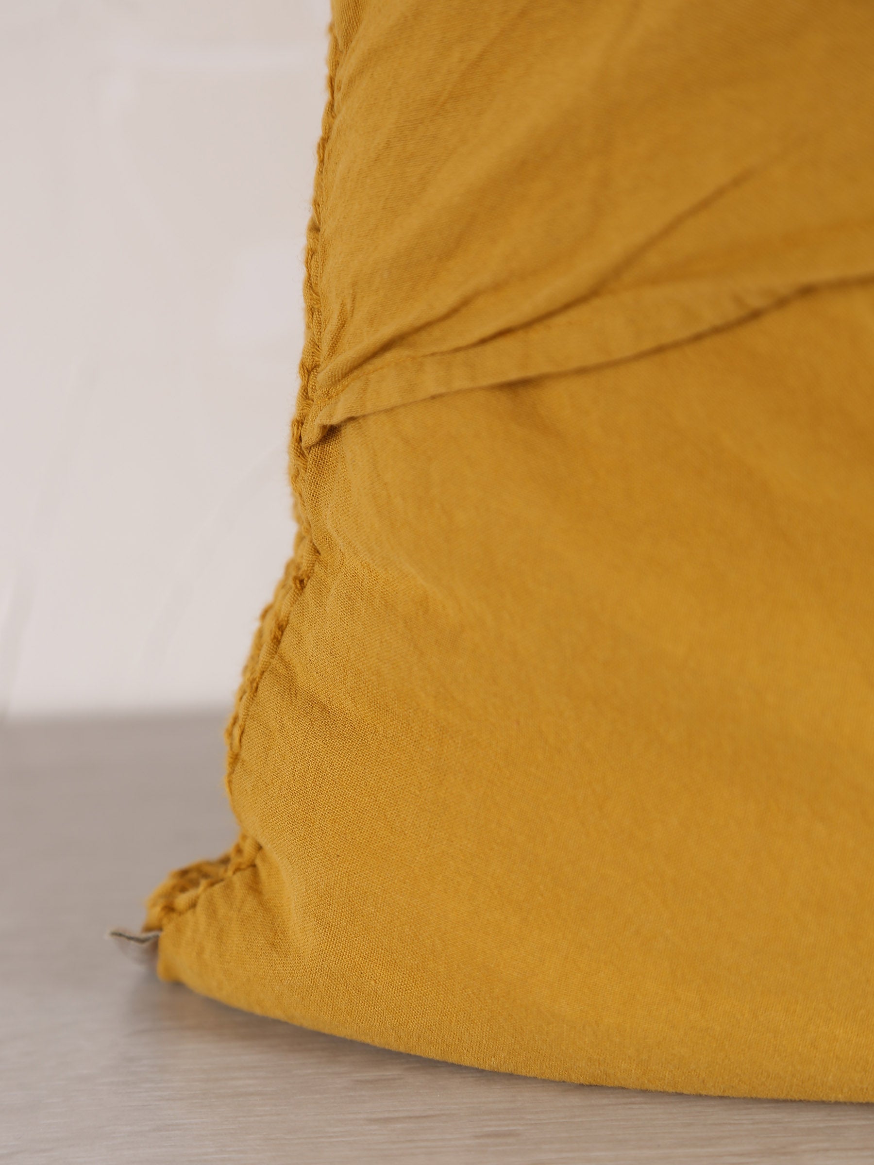 Maia Recycled Cotton Cushion - Safran - 45x45cm