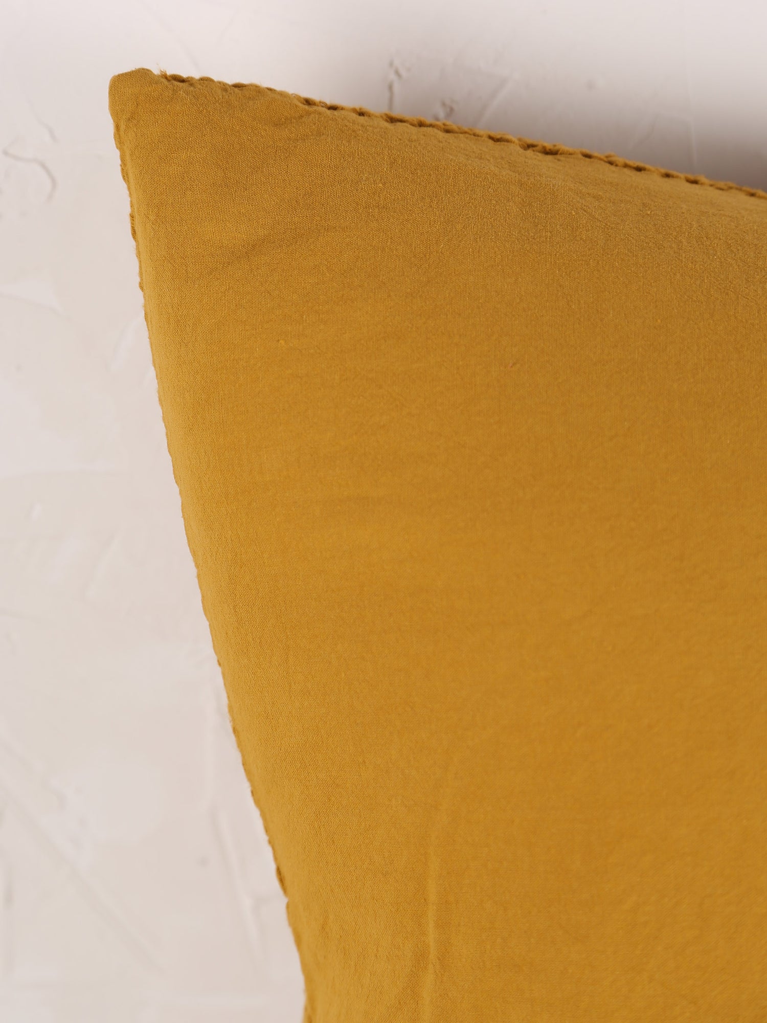 Maia Recycled Cotton Cushion - Safran - 45x45cm