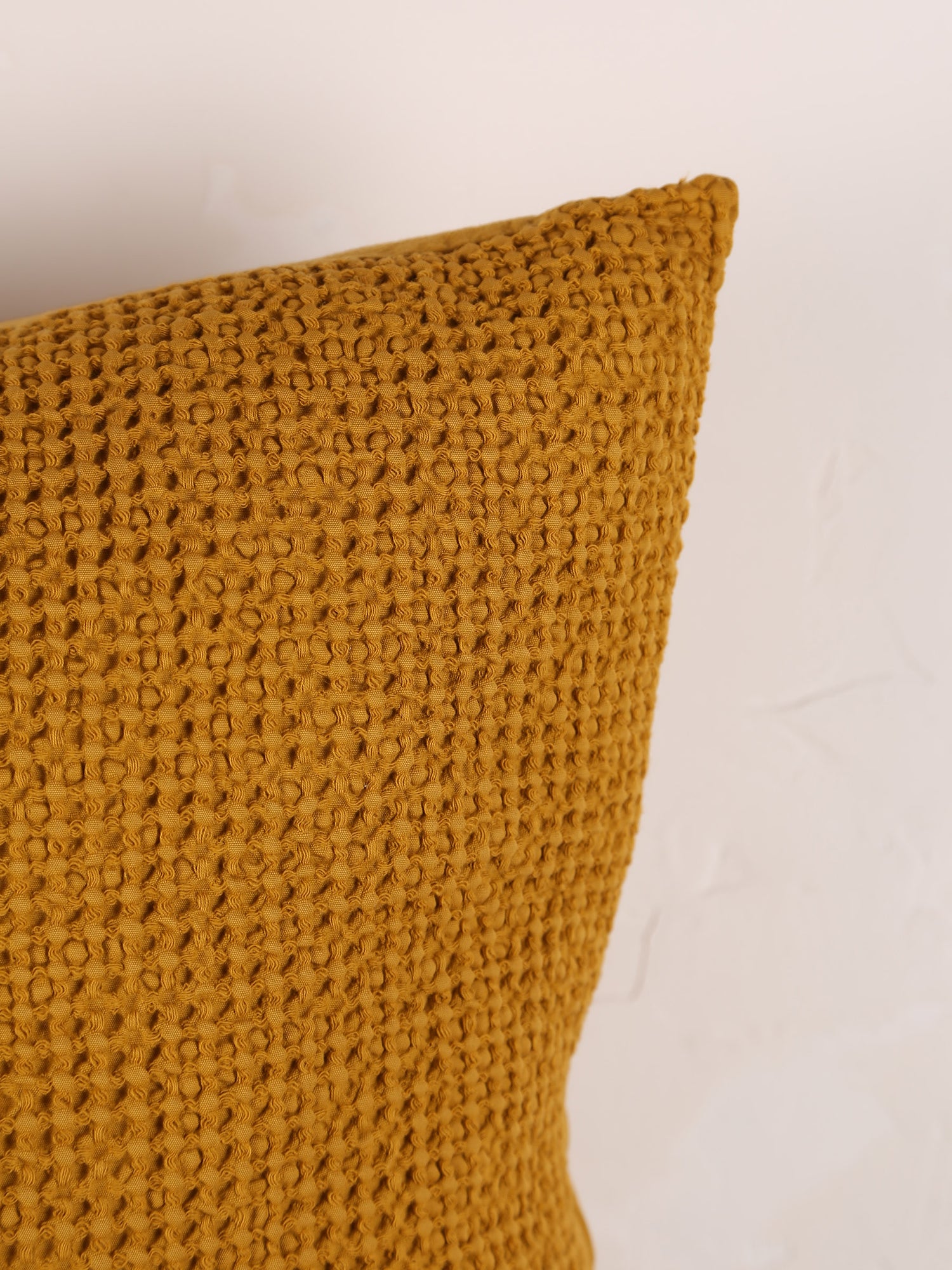 Maia Recycled Cotton Cushion - Safran - 45x45cm