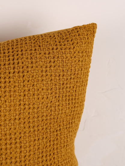 Maia Recycled Cotton Cushion - Safran - 45x45cm
