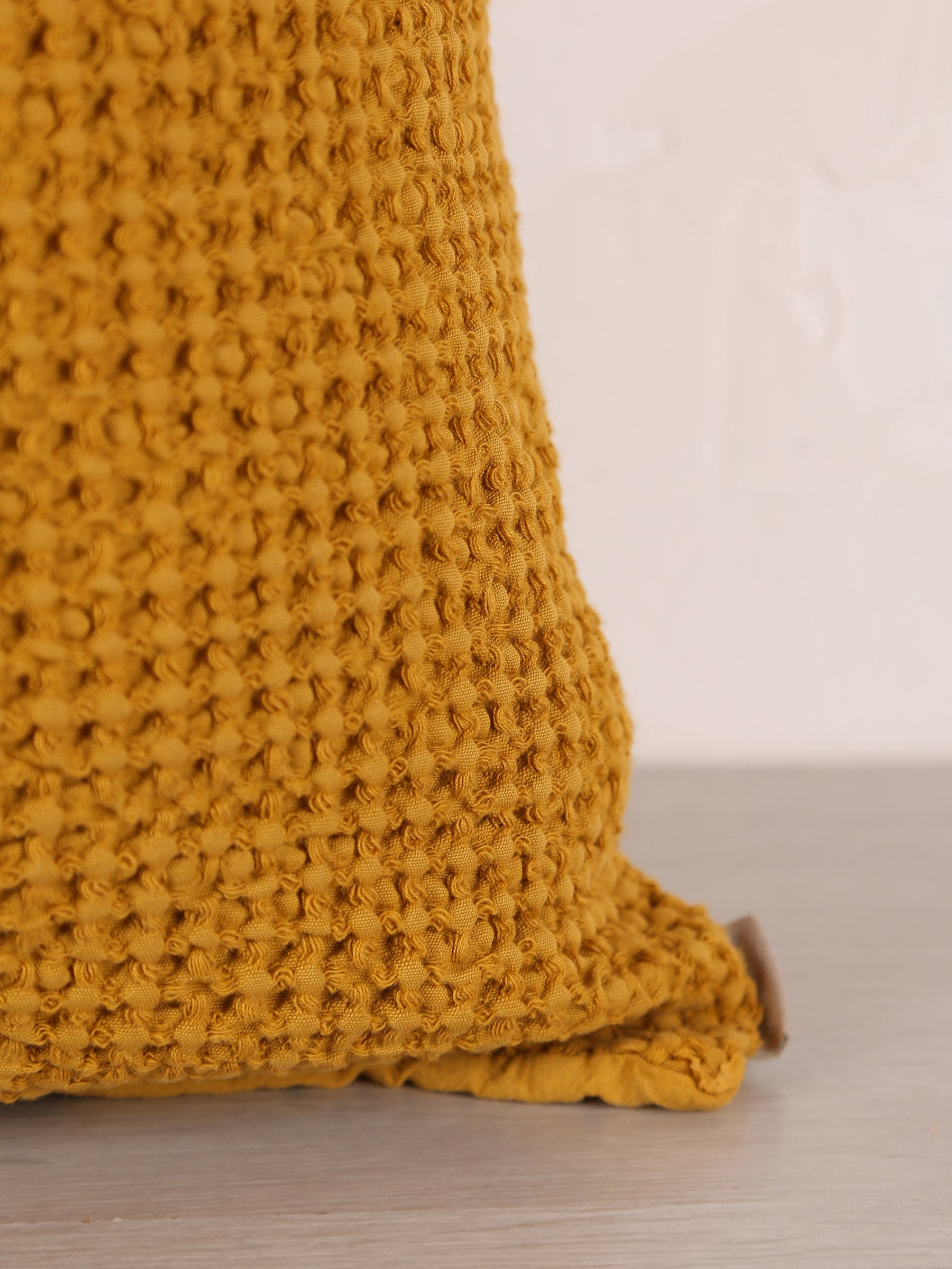 Maia Recycled Cotton Cushion - Safran - 45x45cm