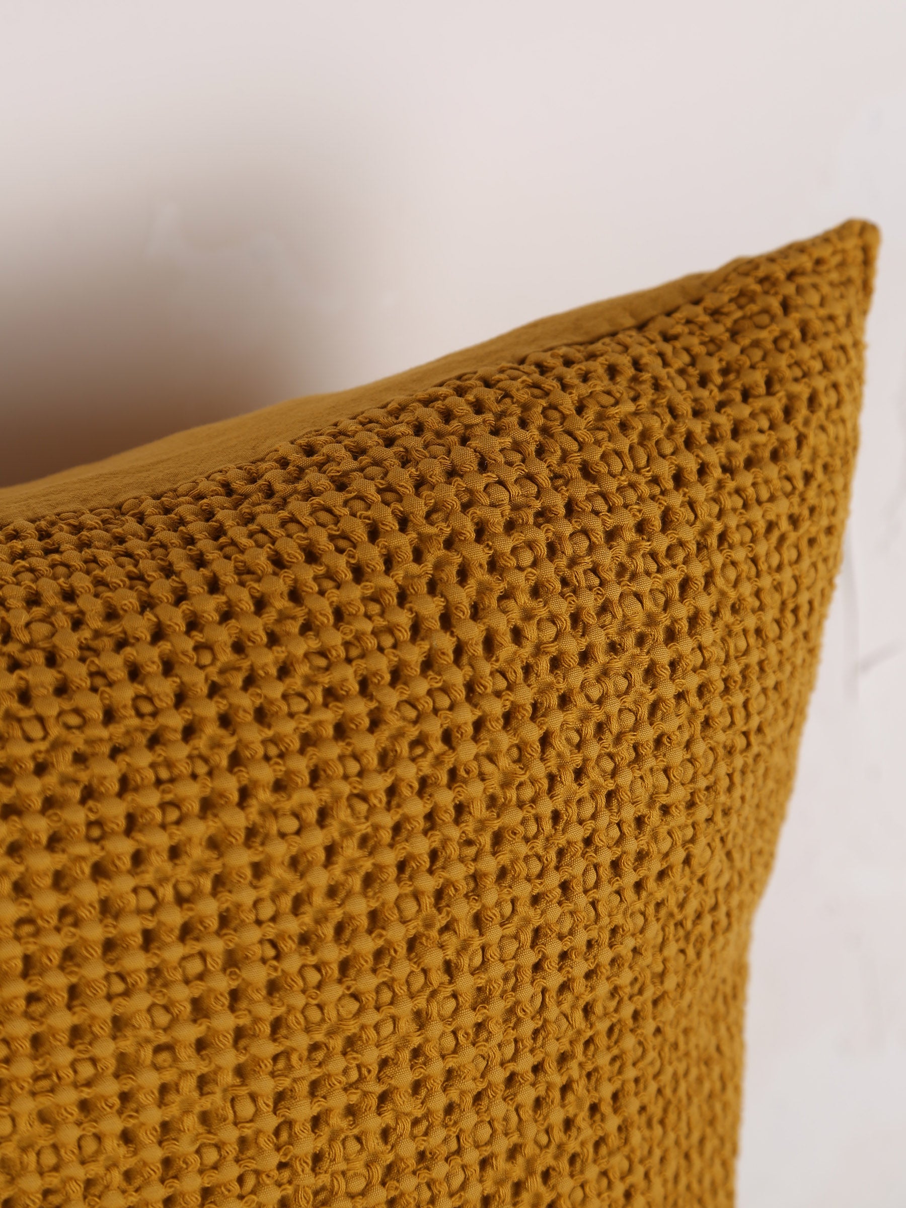 Maia Recycled Cotton Cushion - Safran - 45x45cm