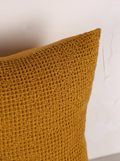 Maia Recycled Cotton Cushion - Safran - 45x45cm