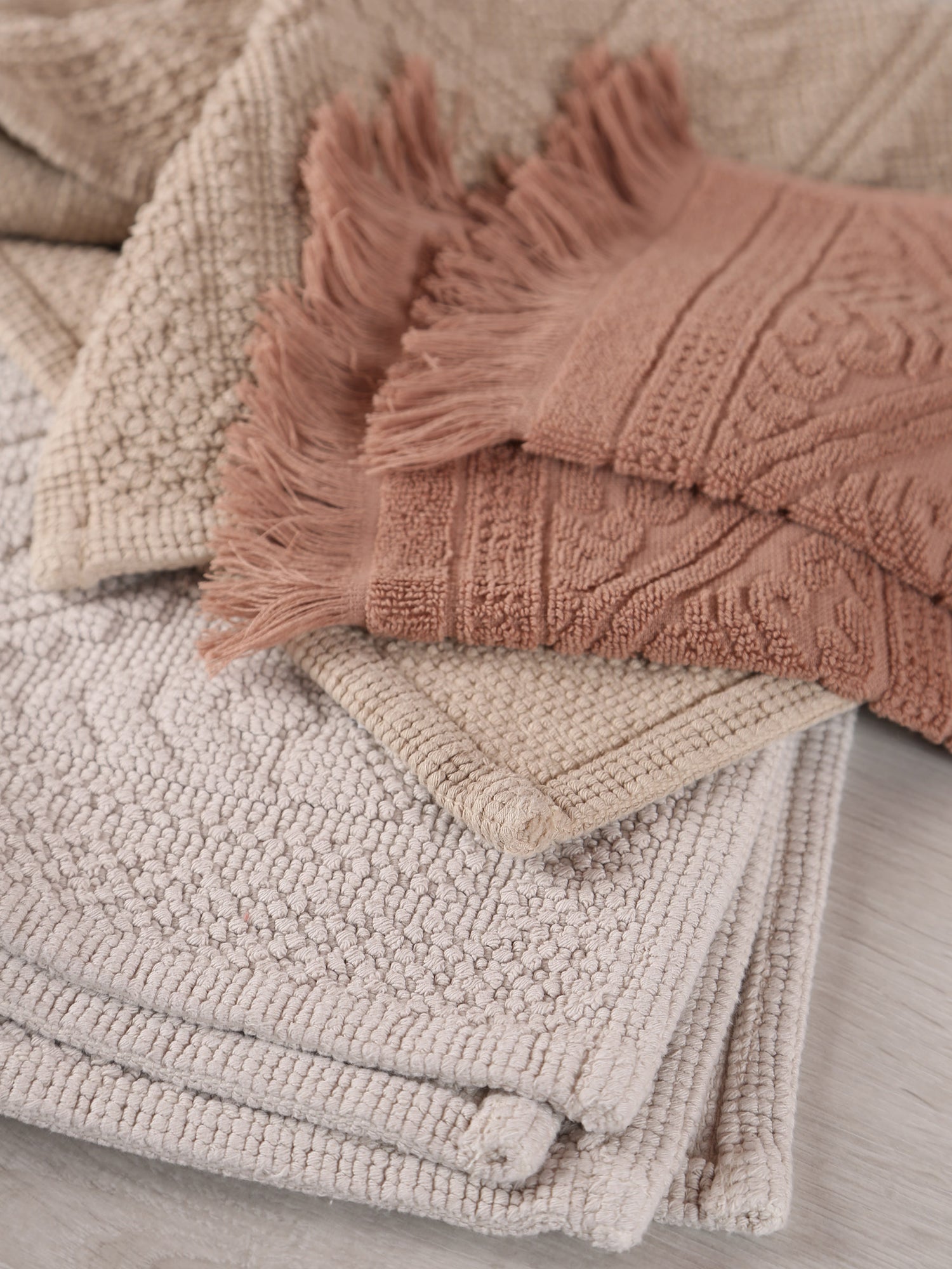 Embossed Jacquard Towel - Noisette - 4 Sizes Available