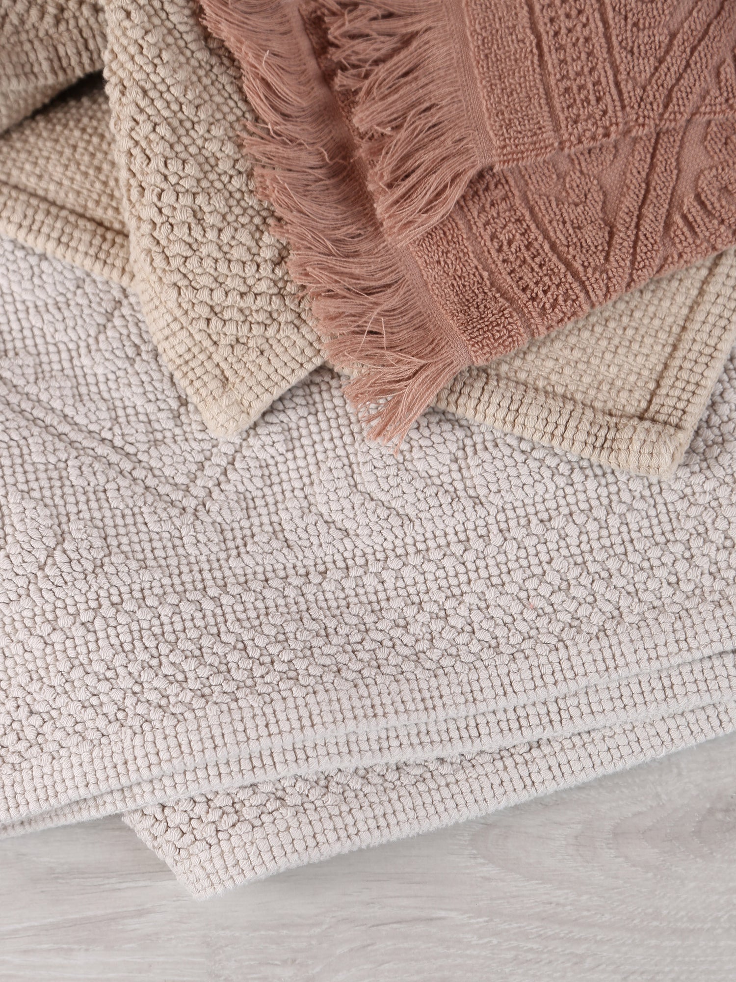 Embossed Jacquard Towel - Noisette - 4 Sizes Available