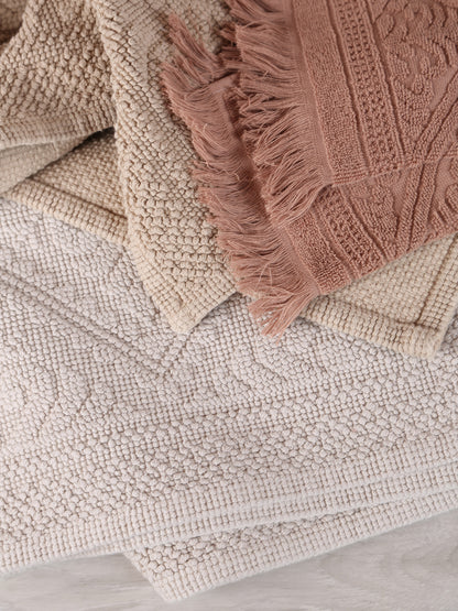Embossed Jacquard Towel - Noisette - 4 Sizes Available