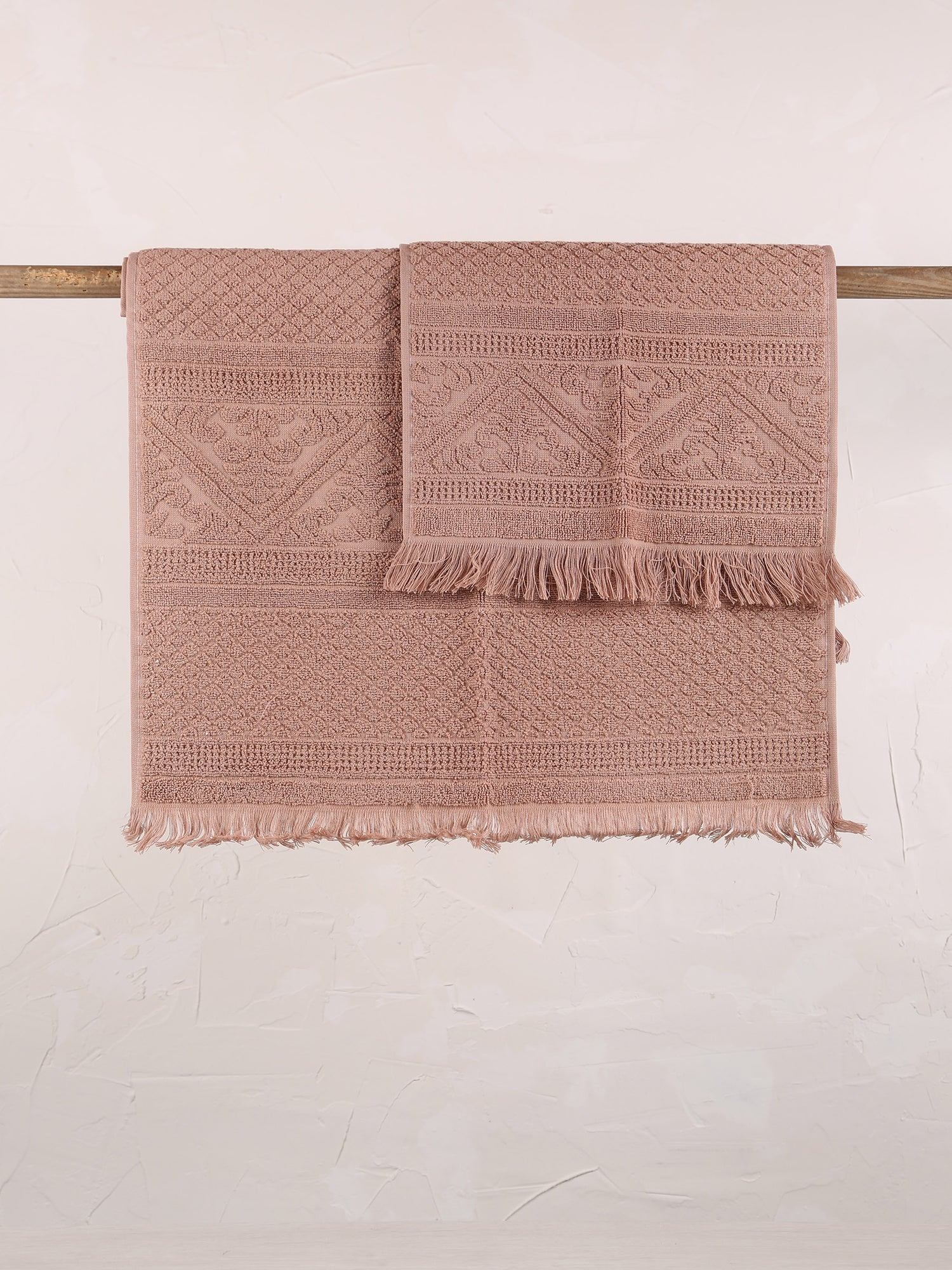 Embossed Jacquard Towel - Noisette - 4 Sizes Available