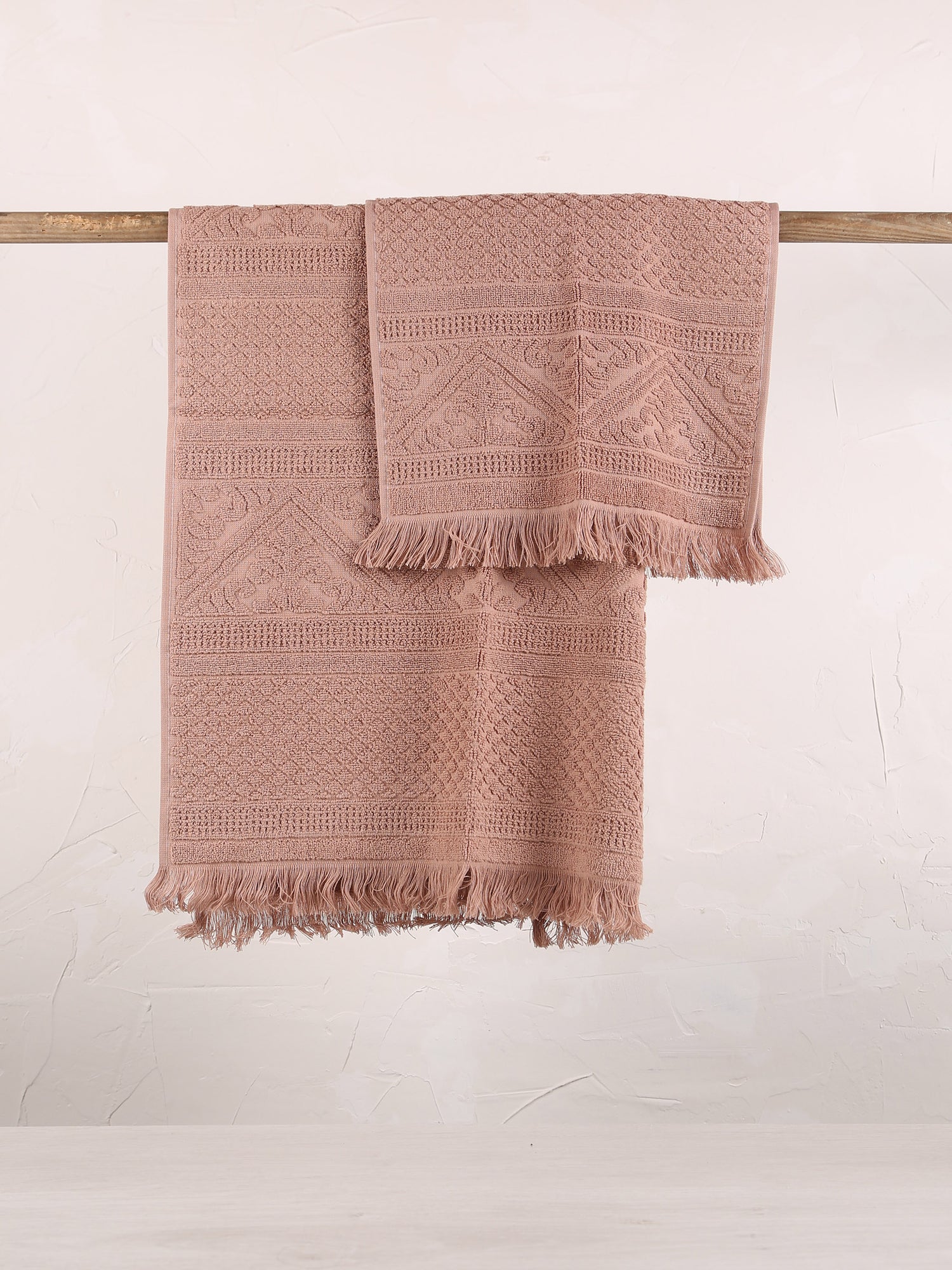 Embossed Jacquard Towel - Noisette - 4 Sizes Available