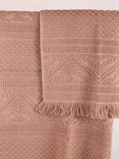Embossed Jacquard Towel - Noisette - 4 Sizes Available